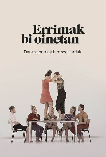 Affiche du spectacle Errimak Bi Oinetan du groupe de danse Haatik.