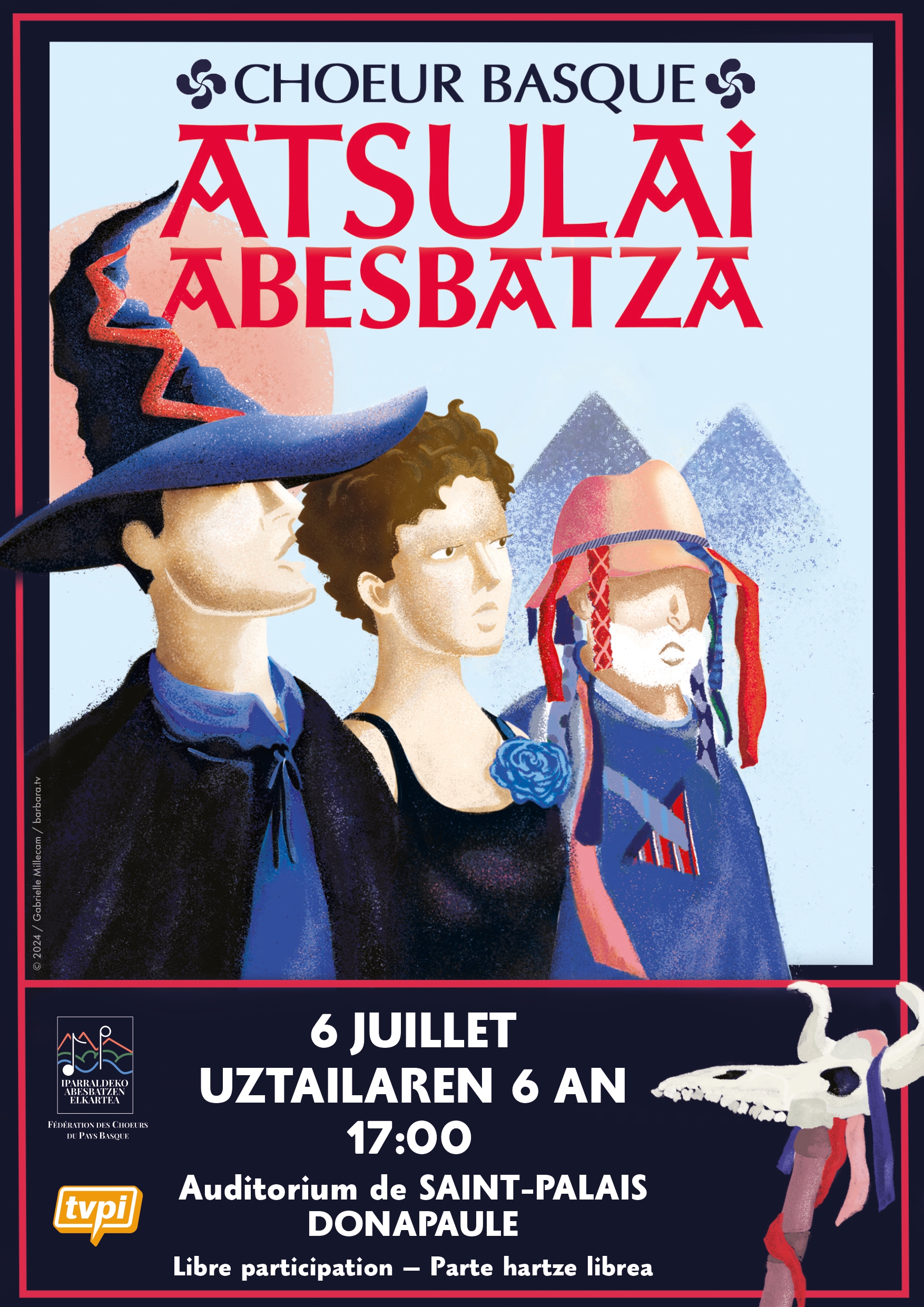 Choeur mixte chants basque. Euskal kantu abesbatza. concert le 6 juillet.