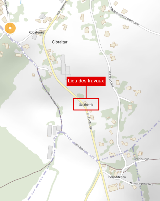 Plan satellite de la portion de 'lavenue de Gibraltar qui sera en travaux jusqu'au 05 décmbre.